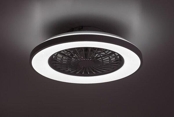 RABALUX 71332 Dalfon2 stropní svítidlo s ventilátorem D485mm LED 48W/2400lm 3000-6500K bílá, stmívatelné, dálkový ovladač, starlight efekt