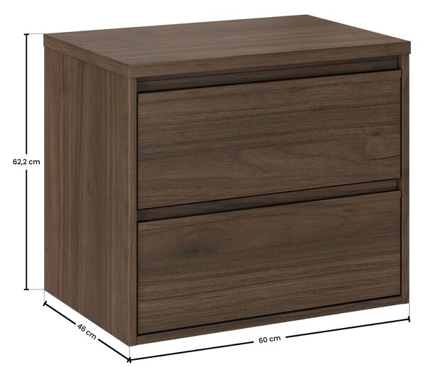 Comad Koupelnová skříňka pod deskové umyvadlo Viola Villa 60 walnut villa
