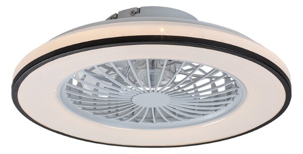 RABALUX 71331 Dalfon2 stropní svítidlo s ventilátorem D485mm LED 48W/2800lm 3000-6500K černá, stmívatelné, dálkový ovladač, starlight efekt