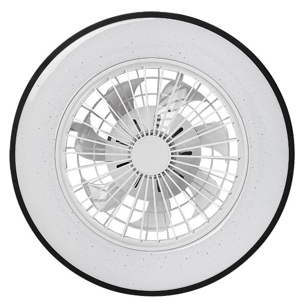 RABALUX 71331 Dalfon2 stropní svítidlo s ventilátorem D485mm LED 48W/2800lm 3000-6500K černá, stmívatelné, dálkový ovladač, starlight efekt