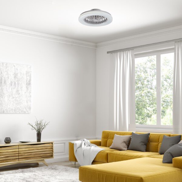 RABALUX 71333 Dalfon2 stropní svítidlo s ventilátorem D485mm LED 48W/3500lm 3000-6500K bílá, stmívatelné, dálkový ovladač, starlight efekt