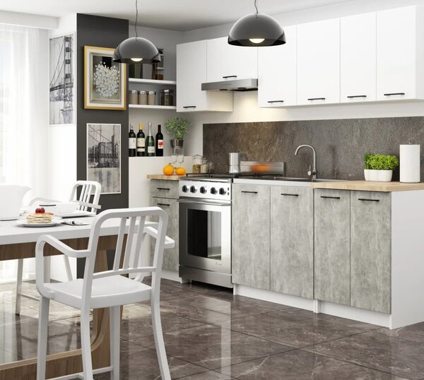 Dolní kuchyňská skříňka 60 cm VERMINA - bílá / beton
