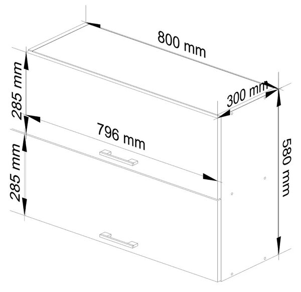 Horní závěsná kuchyňská skříňka 80 cm VERMINA - bílá