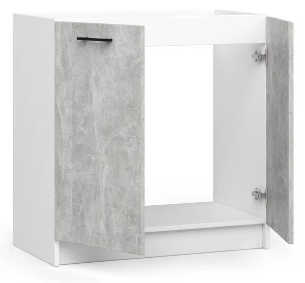 Dřezová skříňka 80 cm VERMINA - bílá / beton