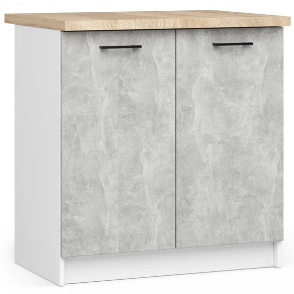Dolní kuchyňská skříňka 80 cm VERMINA - bílá / beton