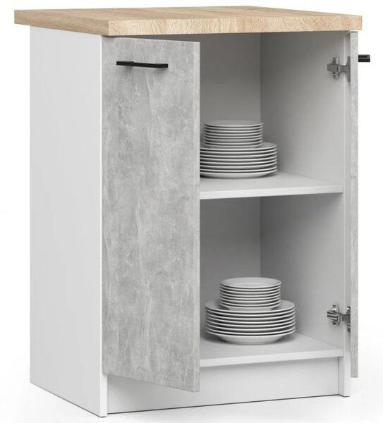 Dolní kuchyňská skříňka 60 cm VERMINA - bílá / beton