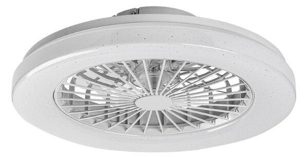 RABALUX 71333 Dalfon2 stropní svítidlo s ventilátorem D485mm LED 48W/3500lm 3000-6500K bílá, stmívatelné, dálkový ovladač, starlight efekt