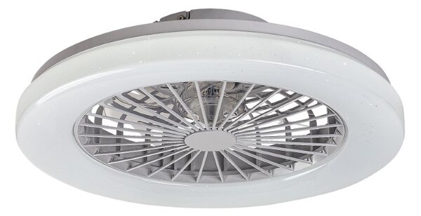 RABALUX 71333 Dalfon2 stropní svítidlo s ventilátorem D485mm LED 48W/3500lm 3000-6500K bílá, stmívatelné, dálkový ovladač, starlight efekt