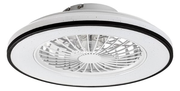RABALUX 71331 Dalfon2 stropní svítidlo s ventilátorem D485mm LED 48W/2800lm 3000-6500K černá, stmívatelné, dálkový ovladač, starlight efekt