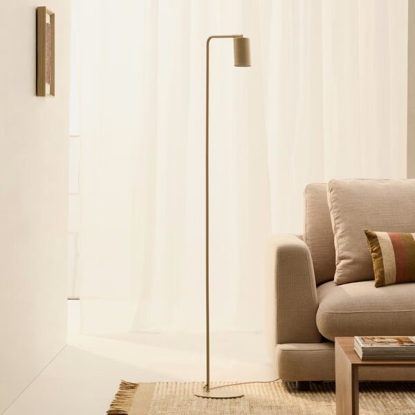 Béžová kovová stojací lampa Kave Home Manie 147 cm