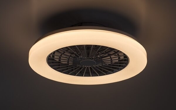 RABALUX 71333 Dalfon2 stropní svítidlo s ventilátorem D485mm LED 48W/3500lm 3000-6500K bílá, stmívatelné, dálkový ovladač, starlight efekt