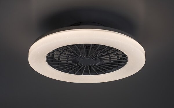 RABALUX 71333 Dalfon2 stropní svítidlo s ventilátorem D485mm LED 48W/3500lm 3000-6500K bílá, stmívatelné, dálkový ovladač, starlight efekt