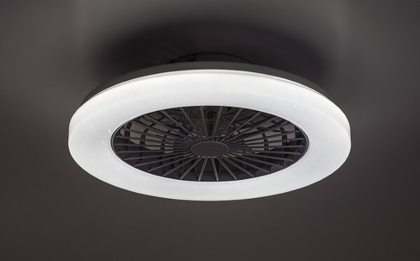 RABALUX 71333 Dalfon2 stropní svítidlo s ventilátorem D485mm LED 48W/3500lm 3000-6500K bílá, stmívatelné, dálkový ovladač, starlight efekt