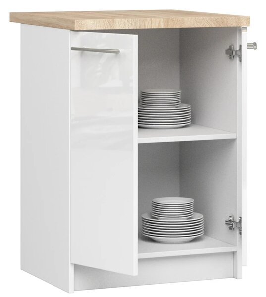 Dolní kuchyňská skříňka 60 cm VERMINA - bílá / bílá lesklá