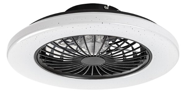 RABALUX 71329 Dalfon2 stropní svítidlo s ventilátorem D485mm LED 48W/1900lm 3000-6500K černá, stmívatelné, dálkový ovladač, starlight efekt