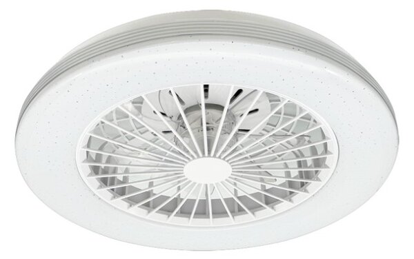 RABALUX 71330 Dalfon2 stropní svítidlo s ventilátorem D485mm LED 48W/3100lm 3000-6500K černá, stmívatelné, dálkový ovladač, starlight efekt