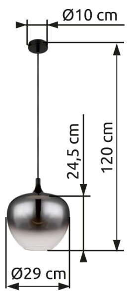 Globo 15548H1 - Lustr na lanku MAXY 1xE27/60W/230V černá