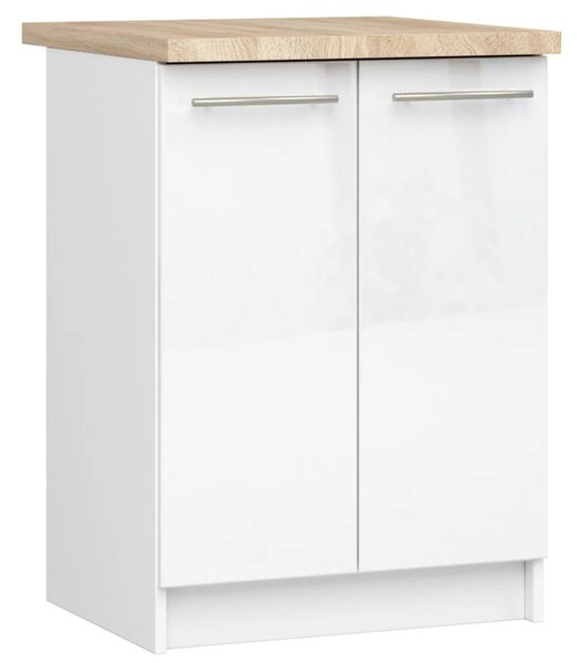 Dolní kuchyňská skříňka 60 cm VERMINA - bílá / bílá lesklá
