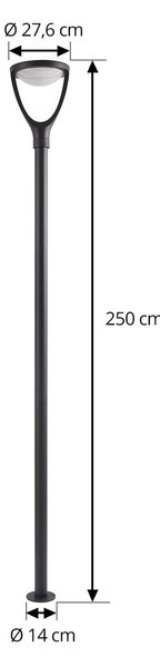 Lucande Venkovní svítidlo LED Filor, černé, hliník, 250 cm, Černá, Hliník, Moderní