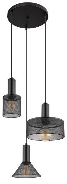 Globo 15648-3H - Lustr na lanku JEDD 3xE27/60W/230V černá