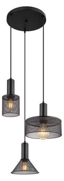 Globo 15648-3H - Lustr na lanku JEDD 3xE27/60W/230V černá