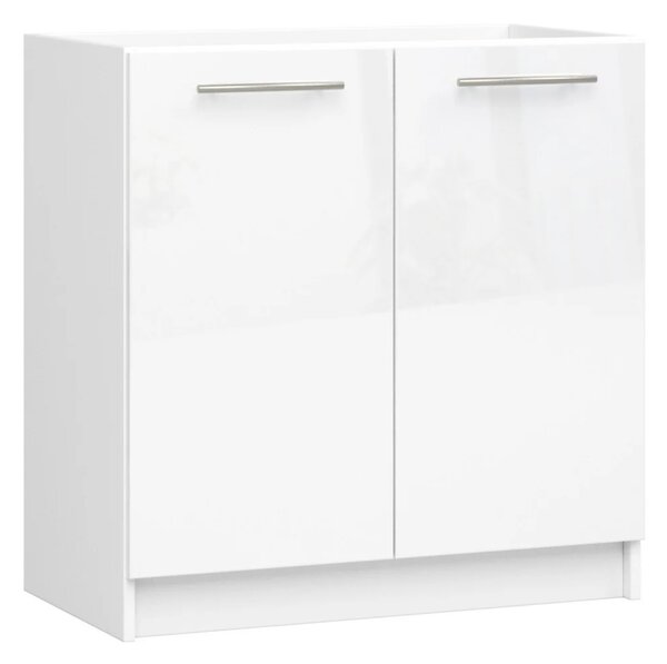 Dřezová skříňka 80 cm VERMINA - bílá / bílá lesklá