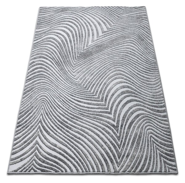 Makro Abra Kusový koberec ENIGMA 06 Vlnky abstraktní šedý krémový Rozměr: 80x150 cm