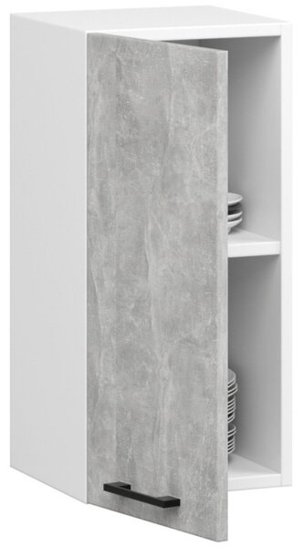 Závěsná kuchyňská skříňka 30 cm VERMINA - bílá / beton