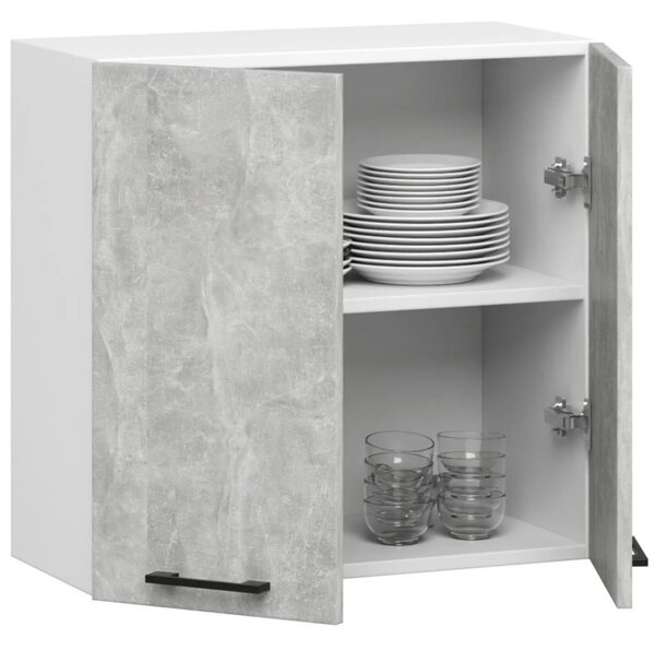 Závěsná kuchyňská skříňka 60 cm VERMINA - bílá / beton