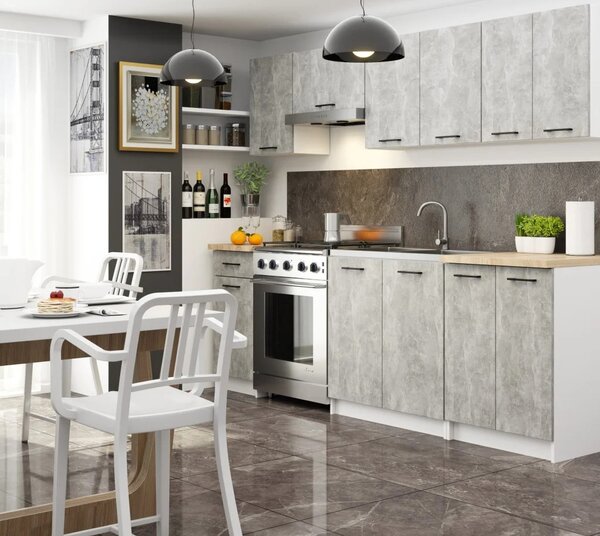 Závěsná kuchyňská skříňka 60 cm VERMINA - bílá / beton
