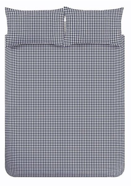 Tmavě modré povlečení na jednolůžko 135x200 cm Bamford Gingham Check – Catherine Lansfield