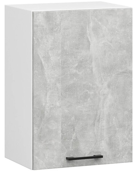 Závěsná kuchyňská skříňka 50 cm VERMINA - bílá / beton
