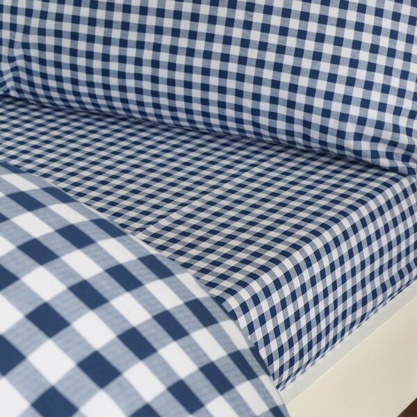 Tmavě modré povlečení na jednolůžko 135x200 cm Bamford Gingham Check – Catherine Lansfield