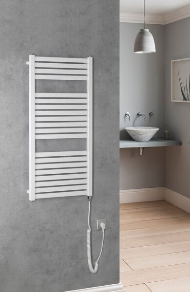 Aqualine - Koupelnový elektrický radiátor TONDI-E 300W/230V 97 cm bílá
