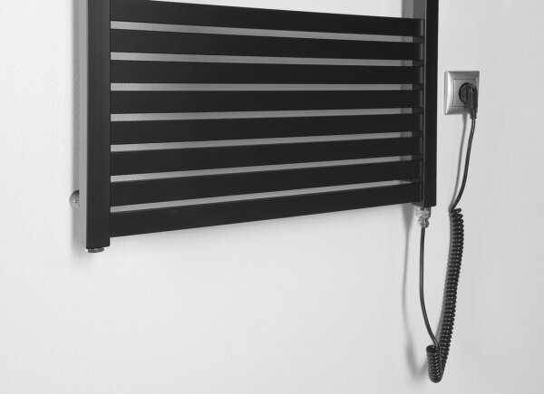 Aqualine - Koupelnový elektrický radiátor TONDI-E 800W 169x60 cm matná černá