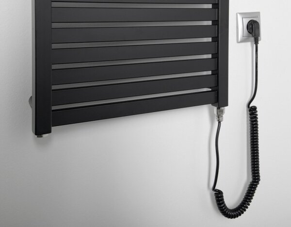 Aqualine - Koupelnový elektrický radiátor TONDI-E 500W 133x45 cm matná černá
