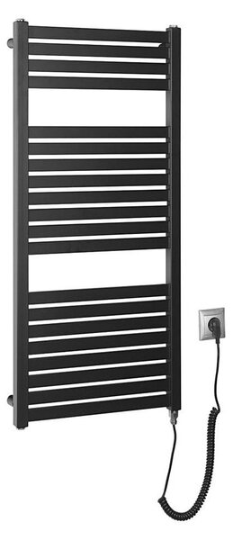 Aqualine - Koupelnový elektrický radiátor TONDI-E 300W 97x45 cm matná černá