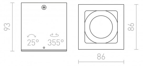 Stropní svítidlo BERIT I hliník 230V GU10 50W - RED - DESIGN RENDL