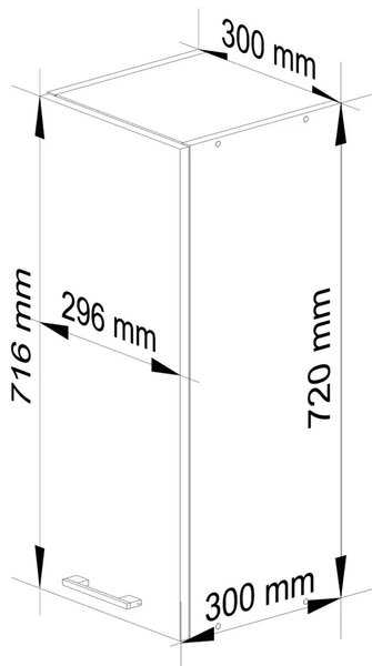 Horní kuchyňská skříňka 30 cm VERMINA - bílá