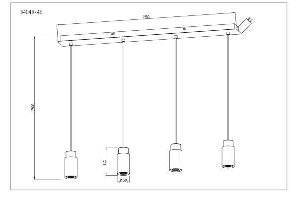 Globo 54045-4H - Lustr na lanku MATTI 4xE27/40W/230V