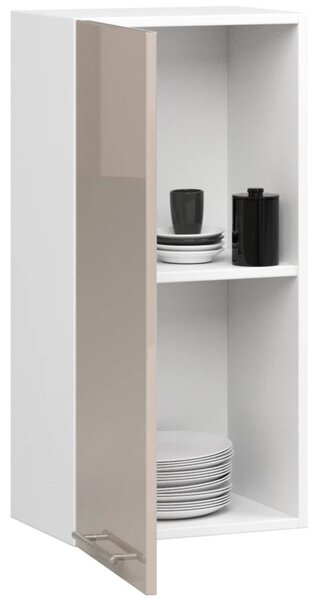 Horní kuchyňská skříňka 40 cm VERMINA - bílá / cappuccino lesklá