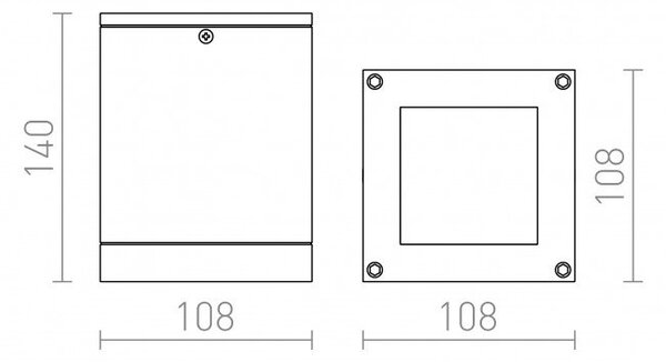 RED R10386 Svítidlo QUADRA M stropní stříbrnošedá 230V E27 75W IP54 - RED - DESIGN RENDL