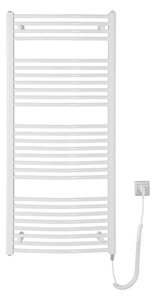 Aqualine - Koupelnový elektrický radiátor ORBIT-E 600W 132x60 cm bílá kulatý