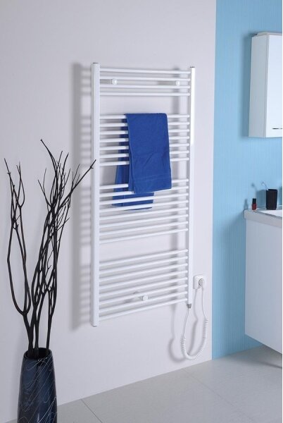 Aqualine - Koupelnový elektrický radiátor DIRECT-E 600W 132x60 cm bílá