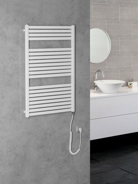Aqualine - Koupelnový elektrický radiátor TONDI-E 400W 97x60 cm bílá