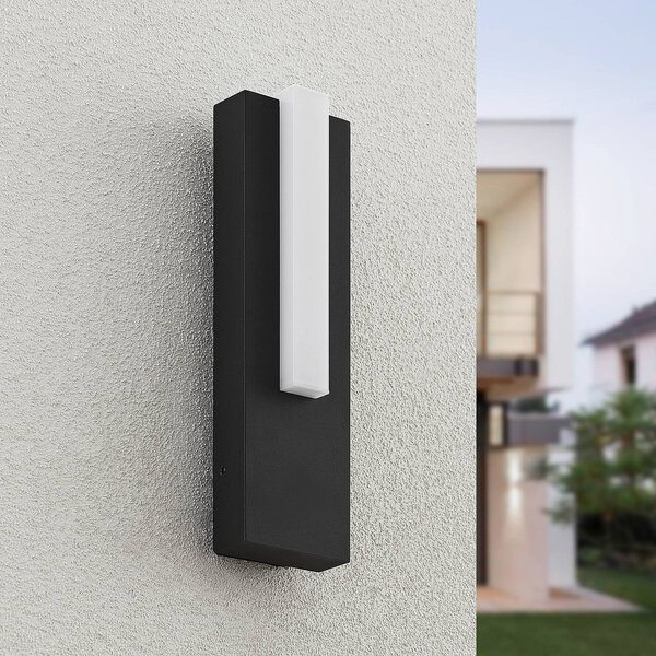 Lucande Venkovní nástěnné svítidlo LED Virgalia, 31 cm, antracit, IP65, Černá, Hliník, Moderní