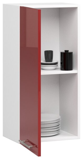 Horní kuchyňská skříňka 40 cm VERMINA - bílá / červená lesklá