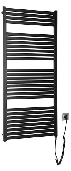 Aqualine - Koupelnový elektrický radiátor TONDI-E 600W 133x60 cm matná černá