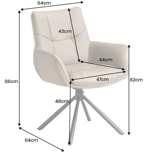 2SET jídelní židle SIGNATURE taupe/černá pravá kůže otočná Nábytek | Jídelní prostory | Jídelní židle | Křesložidle