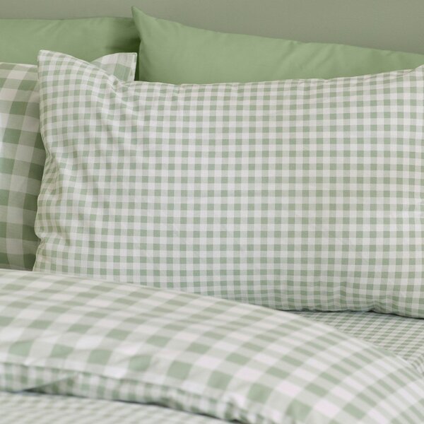 Zelené povlečení na jednolůžko 135x200 cm Bamford Gingham Check – Catherine Lansfield
